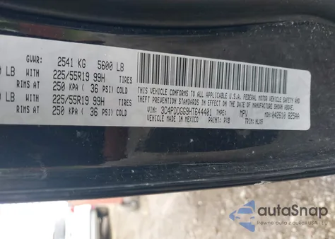 2017 Dodge Journey Crossroad Plus Awd из США, поврежденный, VIN 3C4PDDGG9HT644401